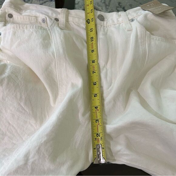 NWT Madewell Baggy Flare Jeans Front Slit Edition High Rise White Sz 31 - Picture 11 of 16